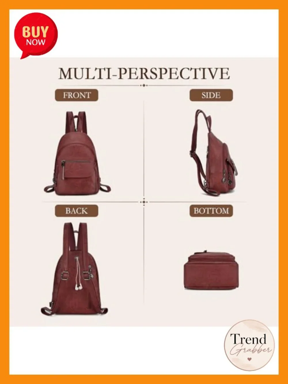 Convertible Anti-Theft Small Backpack Purse for Women, Faux Leather